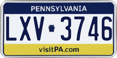 PA license plate LXV3746