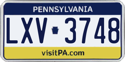 PA license plate LXV3748