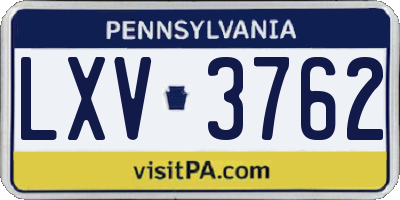 PA license plate LXV3762