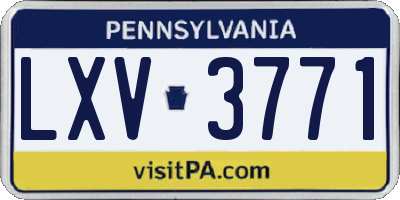 PA license plate LXV3771