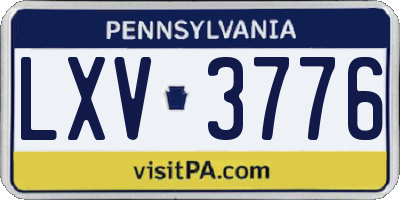 PA license plate LXV3776
