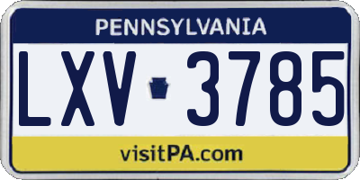 PA license plate LXV3785