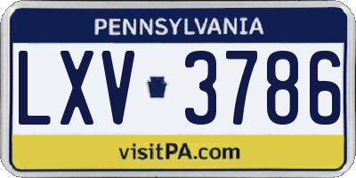 PA license plate LXV3786
