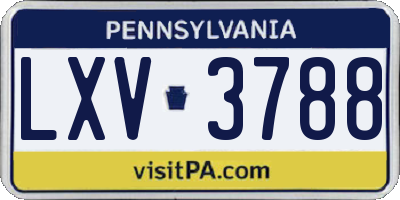 PA license plate LXV3788