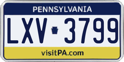 PA license plate LXV3799