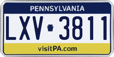 PA license plate LXV3811
