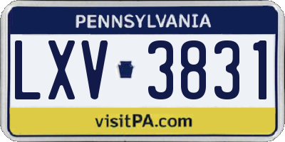 PA license plate LXV3831
