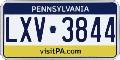 PA license plate LXV3844