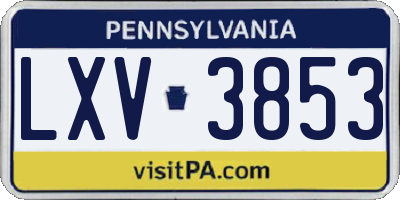 PA license plate LXV3853