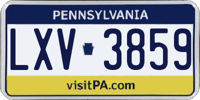 PA license plate LXV3859