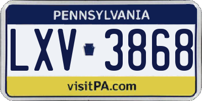 PA license plate LXV3868
