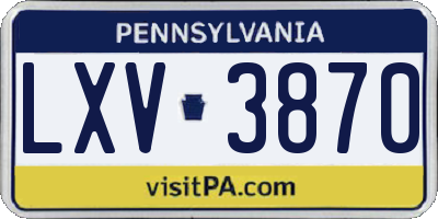 PA license plate LXV3870