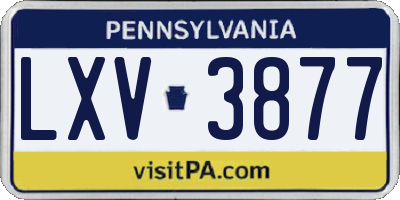 PA license plate LXV3877