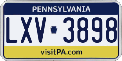 PA license plate LXV3898