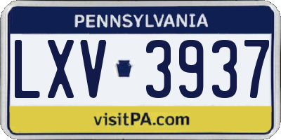 PA license plate LXV3937