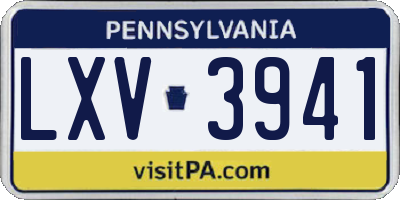 PA license plate LXV3941