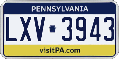 PA license plate LXV3943