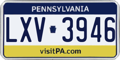 PA license plate LXV3946