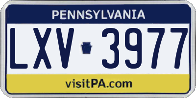 PA license plate LXV3977