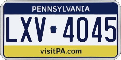 PA license plate LXV4045