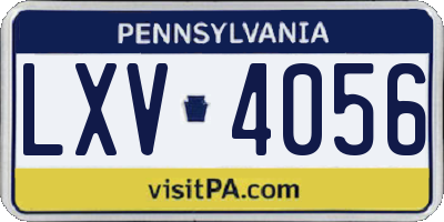 PA license plate LXV4056
