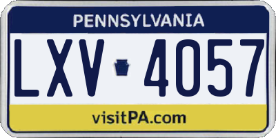 PA license plate LXV4057