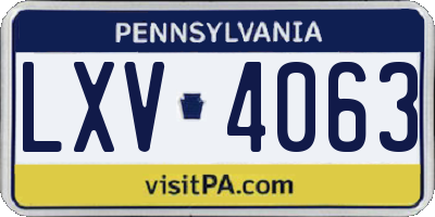 PA license plate LXV4063