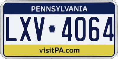 PA license plate LXV4064