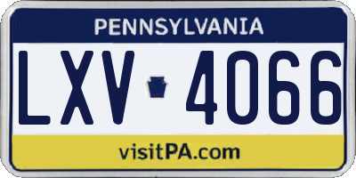 PA license plate LXV4066