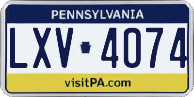 PA license plate LXV4074