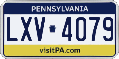 PA license plate LXV4079