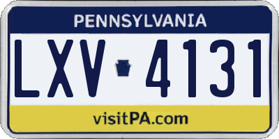 PA license plate LXV4131