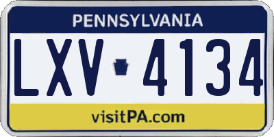PA license plate LXV4134