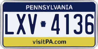 PA license plate LXV4136