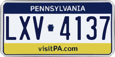 PA license plate LXV4137