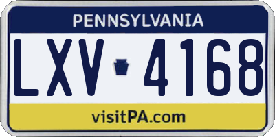 PA license plate LXV4168