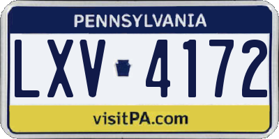 PA license plate LXV4172