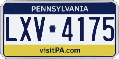 PA license plate LXV4175