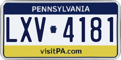PA license plate LXV4181