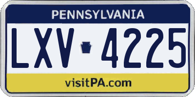 PA license plate LXV4225
