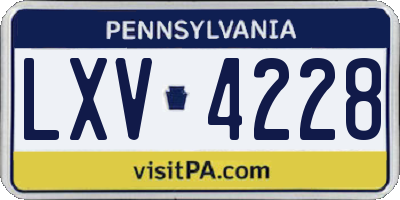 PA license plate LXV4228