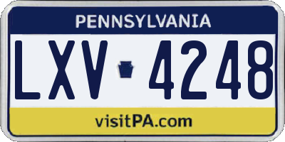 PA license plate LXV4248