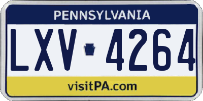 PA license plate LXV4264