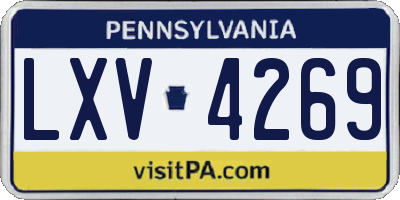 PA license plate LXV4269
