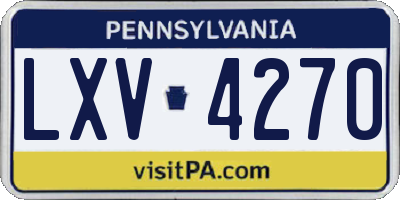 PA license plate LXV4270