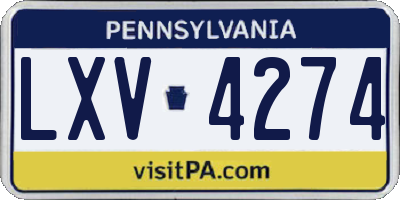 PA license plate LXV4274