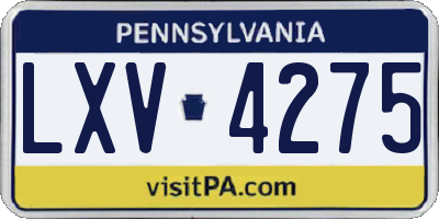 PA license plate LXV4275