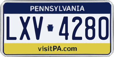 PA license plate LXV4280