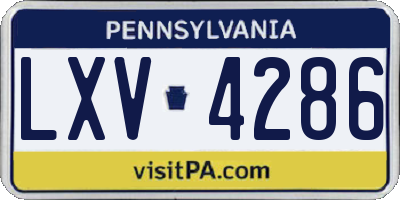 PA license plate LXV4286