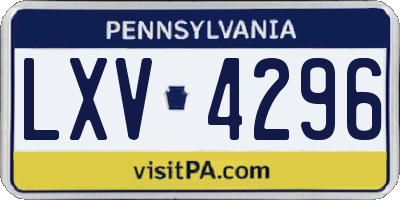 PA license plate LXV4296